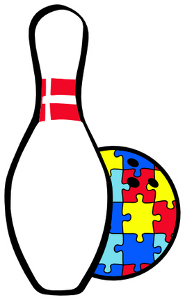 (s248-1-O) Autism Puzzle Bowling Ball Pin Pins