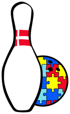 (s248-1-O) Autism Puzzle Bowling Ball Pin Pins