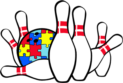 (s248-1-P) Autism Puzzle Bowling Ball Pin Pins