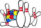 (s248-1-P) Autism Puzzle Bowling Ball Pin Pins