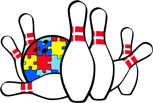 (s248-1-P) Autism Puzzle Bowling Ball Pin Pins
