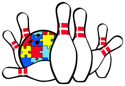 (s248-1-P) Autism Puzzle Bowling Ball Pin Pins