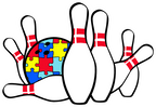 (s248-1-P) Autism Puzzle Bowling Ball Pin Pins