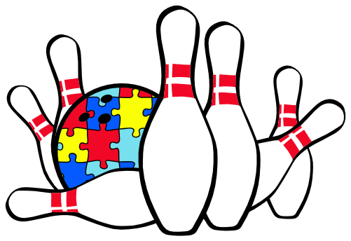 (s248-1-P) Autism Puzzle Bowling Ball Pin Pins
