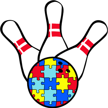 (s248-1-Q) Autism Puzzle Bowling Ball Pin Pins