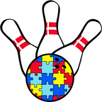 (s248-1-Q) Autism Puzzle Bowling Ball Pin Pins