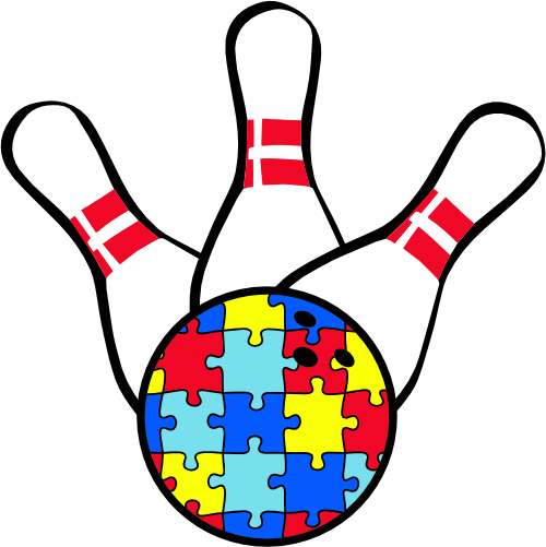 (s248-1-Q) Autism Puzzle Bowling Ball Pin Pins