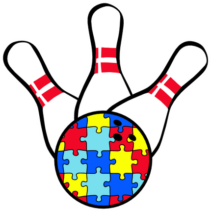 (s248-1-Q) Autism Puzzle Bowling Ball Pin Pins