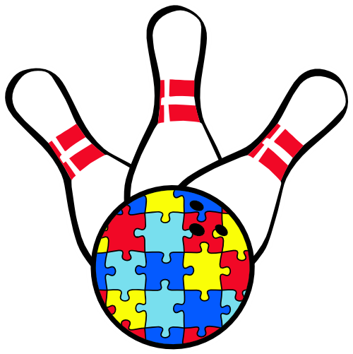 (s248-1-Q) Autism Puzzle Bowling Ball Pin Pins