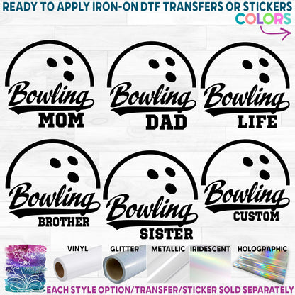 (s248-6A) Bowling Family Mom Custom Text