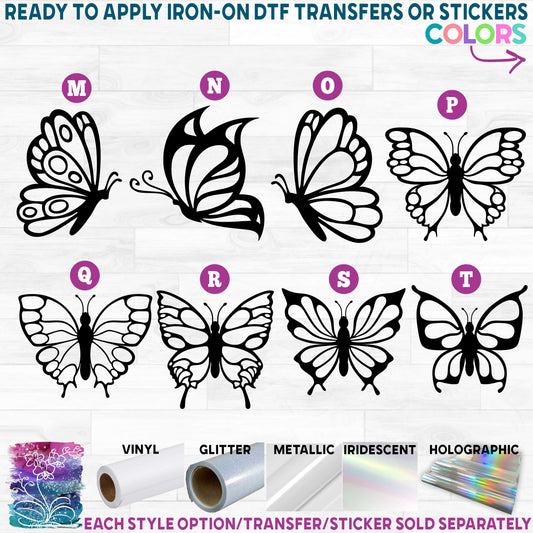 (s024-3) Butterflies Butterfly b Printed Heat Transfer or Sticker