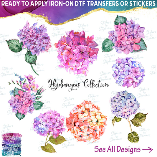 (s252) Watercolor Hydrangeas Flower Collection