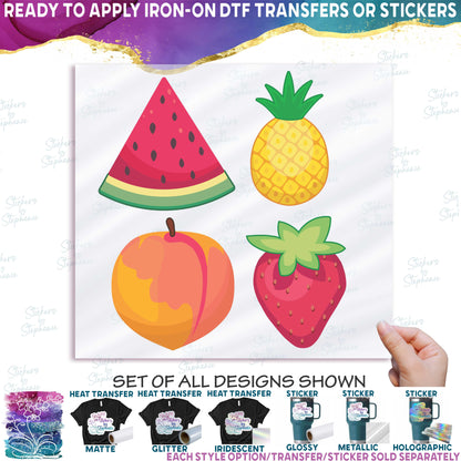 (s253-G4) Set of 4 Fruit Watermelon Pineapple Peach Strawberry