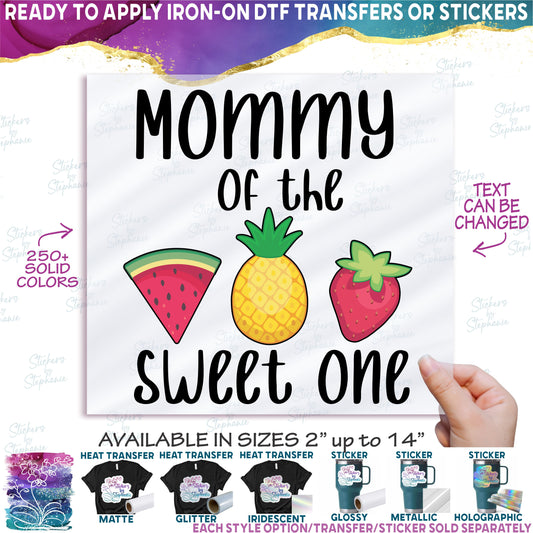 (s253-5A) Strawberry Watermelon Pineapple Family of the Sweet One Custom Text