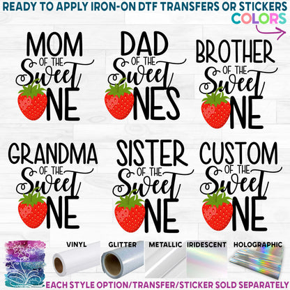 (s253-5C) Strawberry Mom of the Sweet One Custom Text