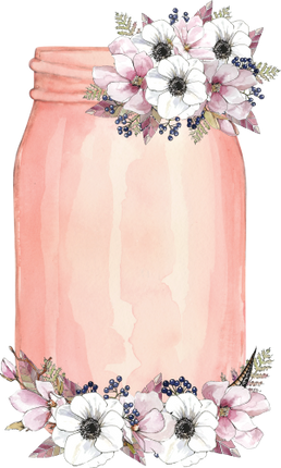 (254-01-A) Pink Mason Jar Flowers