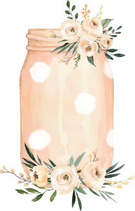 (254-01-F) Peach Mason Jar Flowers