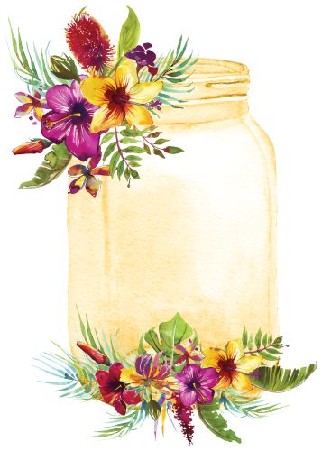 (254-01-H) Yellow Mason Jar Flowers