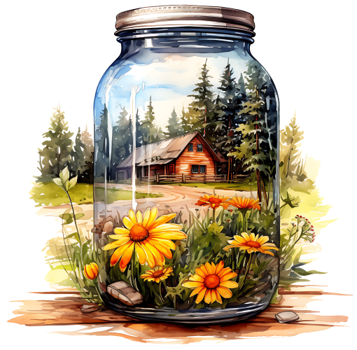 (254-01) Landscape Mason Jar