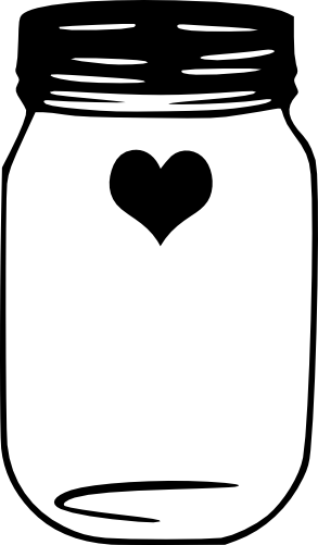 (s254-2D) Mason Jar Heart