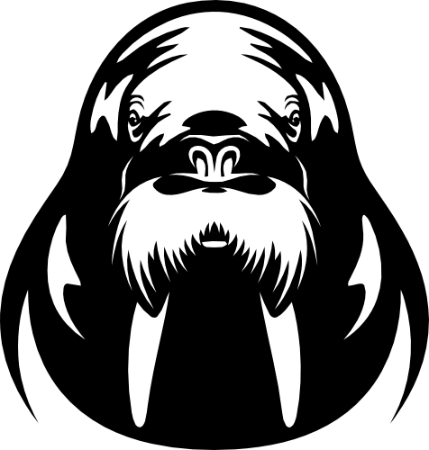 (255-C) Walrus Face Head Mascot