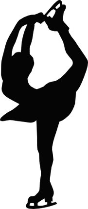 (s258-1-A) Ice Skater Silhouette