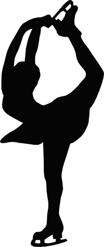 (s258-1-A) Ice Skater Silhouette