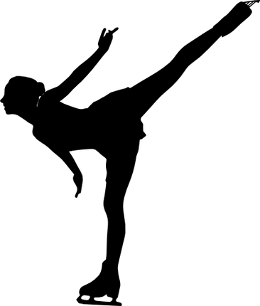 (s258-1-B) Ice Skater Silhouette