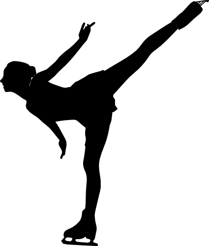 (s258-1-B) Ice Skater Silhouette