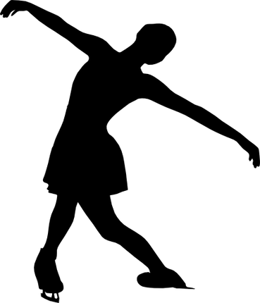 (s258-1-C) Ice Skater Silhouette