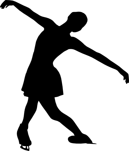 (s258-1-C) Ice Skater Silhouette
