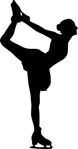 (s258-1-D) Ice Skater Silhouette