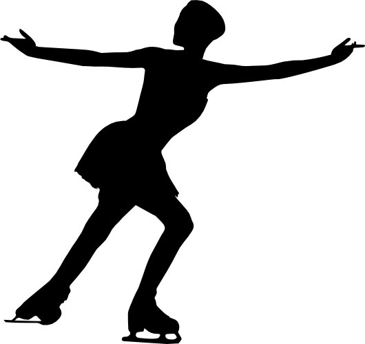 (s258-1-E) Ice Skater Silhouette