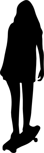 (s258-1-F) Skater Skate Boarder Silhouette