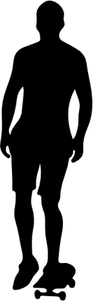 (s258-1-G) Skater Skate Boarder Silhouette