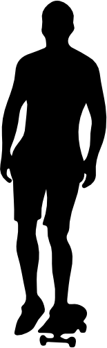 (s258-1-G) Skater Skate Boarder Silhouette