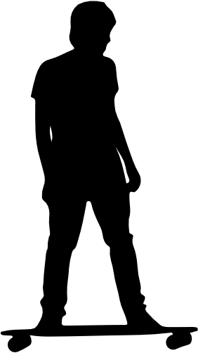 (s258-1-H) Skater Skate Boarder Silhouette