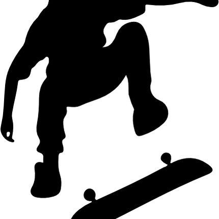 (s258-1-I) Skater Skate Boarder Silhouette