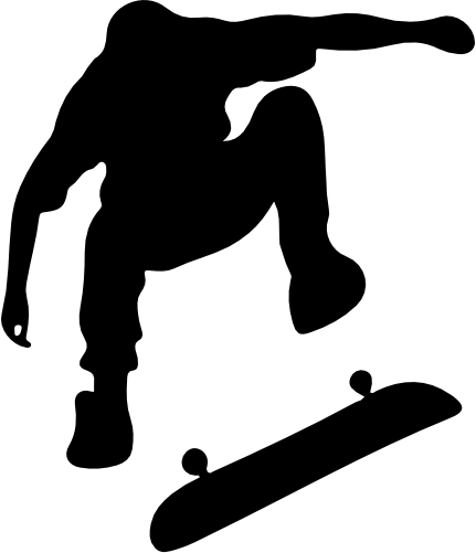 (s258-1-I) Skater Skate Boarder Silhouette