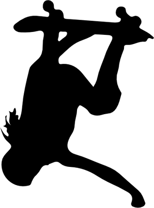 (s258-1-J) Skater Skate Boarder Silhouette