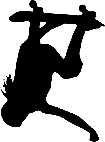 (s258-1-J) Skater Skate Boarder Silhouette