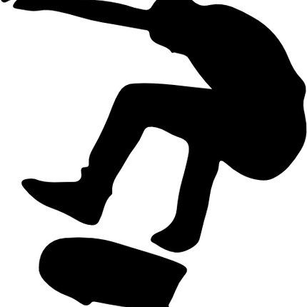 (s258-1-K) Skater Skate Boarder Silhouette