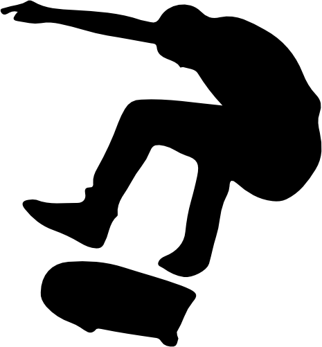 (s258-1-K) Skater Skate Boarder Silhouette