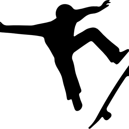 (s258-1-L) Skater Skate Boarder Silhouette