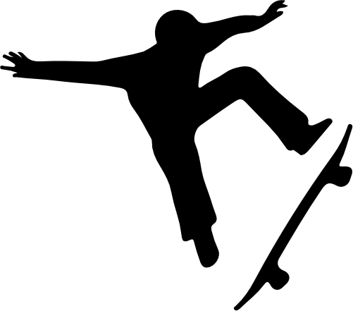 (s258-1-L) Skater Skate Boarder Silhouette