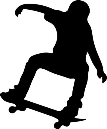 (s258-1-M) Skater Skate Boarder Silhouette