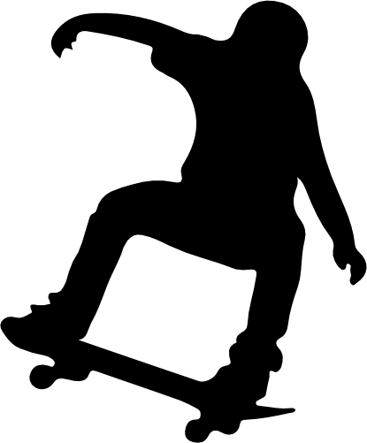 (s258-1-M) Skater Skate Boarder Silhouette