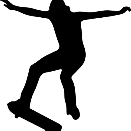 (s258-1-N) Skater Skate Boarder Silhouette