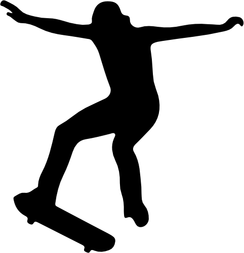 (s258-1-N) Skater Skate Boarder Silhouette