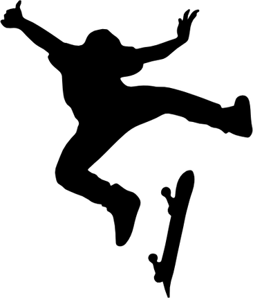 (s258-1-O) Skater Skate Boarder Silhouette